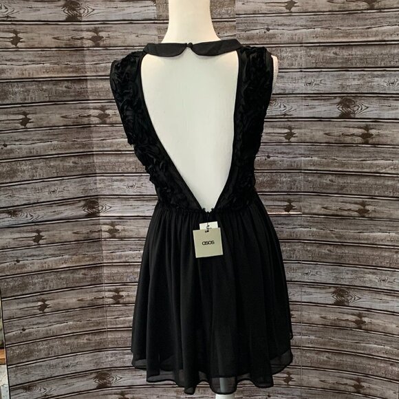 ASOS Black Skater Mini Dress NWT - Picture 4 of 4